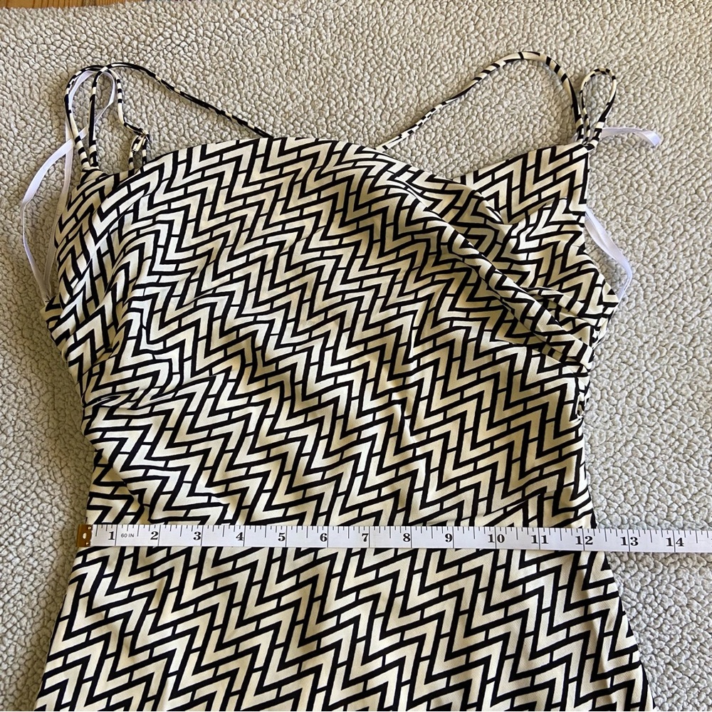 NWOT Lulus Sincerely Effortless Black and White Abstract Print Midi Dress - Picture 5 of 7